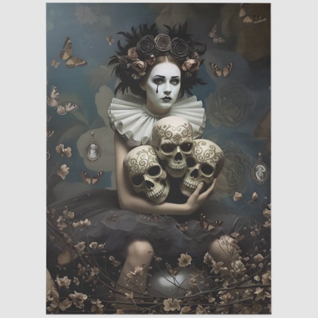 Papel De Seda Decoupage Silent Gothic Romance  (Frente )