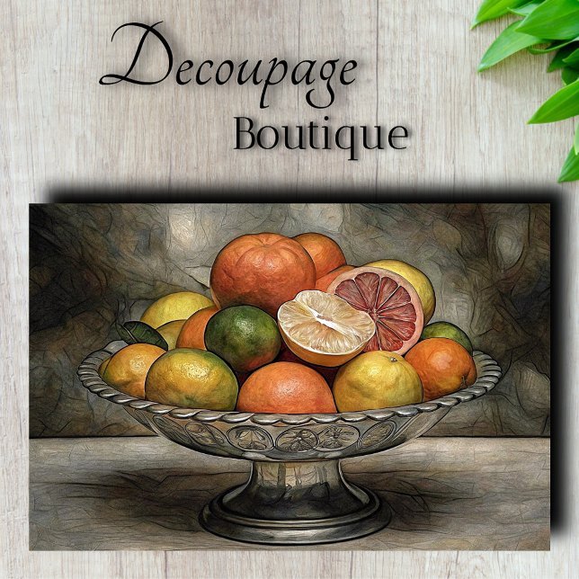 Papel De Seda Decoupage Sinfonia de Citros (Citrus Symphony Decoupage Tissue Paper)