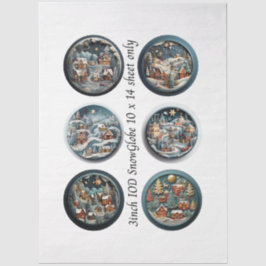 Papel De Seda Decoupage Snow Globe Moulds Winter Village 3"