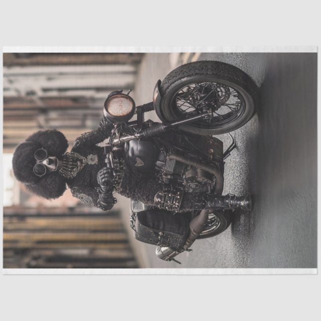 Papel De Seda Decoupage Steampunk Black Standard Poodle Max (Frente )