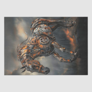 Papel De Seda Decoupage Steampunk Cobre Stepek Cavalo Majestoso