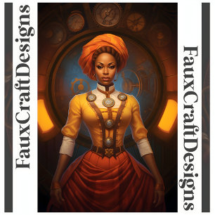 Papel De Seda Decoupage Steampunk Dama Africana Falsa Tinta 052