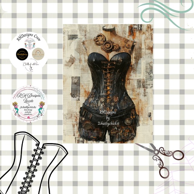 Papel De Seda Decoupage Steampunk Equipamento Esqueleto de Córse (Criador carregado)