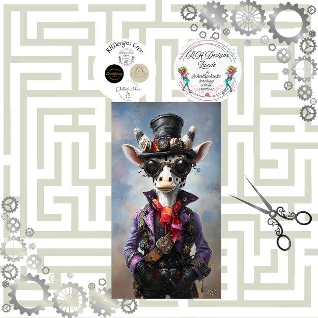 Papel De Seda Decoupage Steampunk Fantasy Giraffe (Criador carregado)