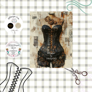 Papel De Seda Decoupage Steampunk Gearwork Corset Mannequin