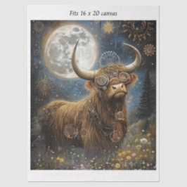 Papel De Seda Decoupage Steampunk Highland Celestial Lua Tela