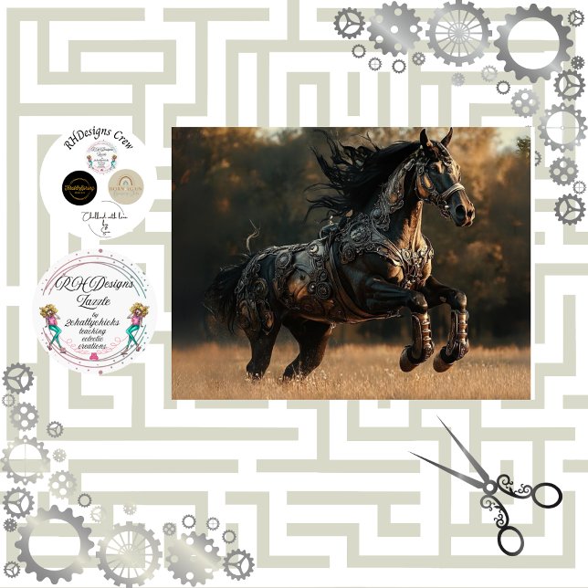 Papel De Seda Decoupage Steampunk Stallion Copper IRONMANE (Criador carregado)
