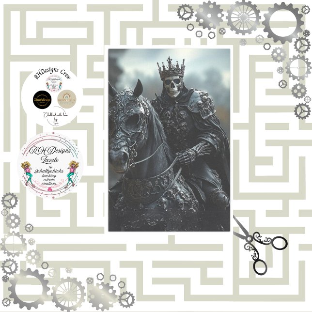 Papel De Seda Decoupage Steampunk Stallion e King Skeleton (Criador carregado)