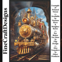 Decoupage Steampunk Trem a Vapor Tinta Falsa 037