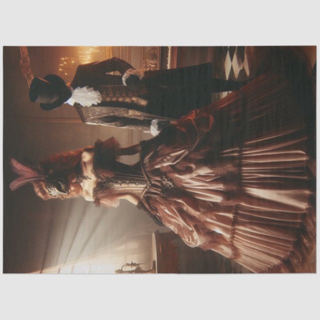 Papel De Seda Decoupage Steampunk Victorian Fantasy Masquerade  (Frente )