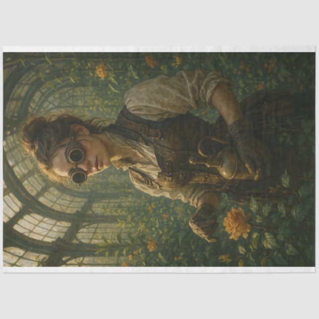 Papel De Seda Decoupage Steampunk Victorian Gardener Art (Frente )