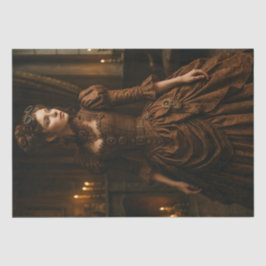 Papel De Seda Decoupage Steampunk Victorian Lady in Brown