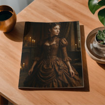 Decoupage Steampunk Victorian Lady in Brown
