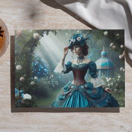 Papel De Seda Decoupage Steampunk Vintage Victorian Garden Lady
