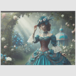 Papel De Seda Decoupage Steampunk Vintage Victorian Garden Lady