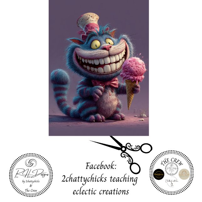 Papel De Seda Decoupage Striped Cat from Wonderland Inspiration  (Criador carregado)