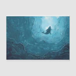 Papel De Seda Decoupage Submarina de Baleia Oceânica