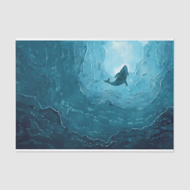 Papel De Seda Decoupage Submarina de Baleia Oceânica (Frente )