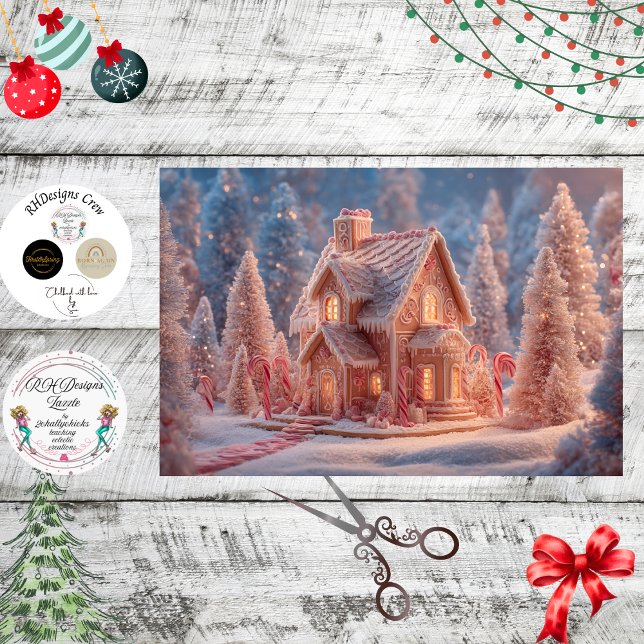 Papel De Seda Decoupage Sugary Winter Ginger Bread House  (Criador carregado)