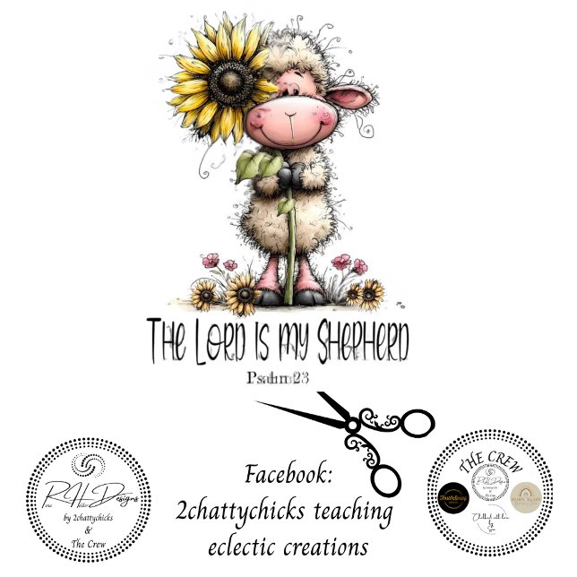 Papel De Seda Decoupage Sunflower Sheep Lord is my Shepard (Criador carregado)