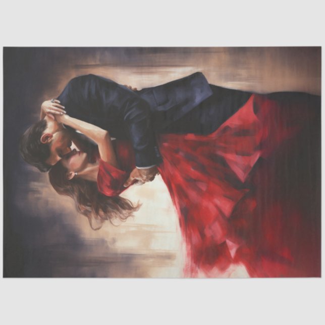 Papel De Seda Decoupage Tango Dancers Tango Dançando (Frente )