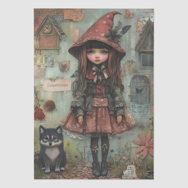 Papel De Seda Decoupage Temático da Chapeuzinho Vermelho (Frente )