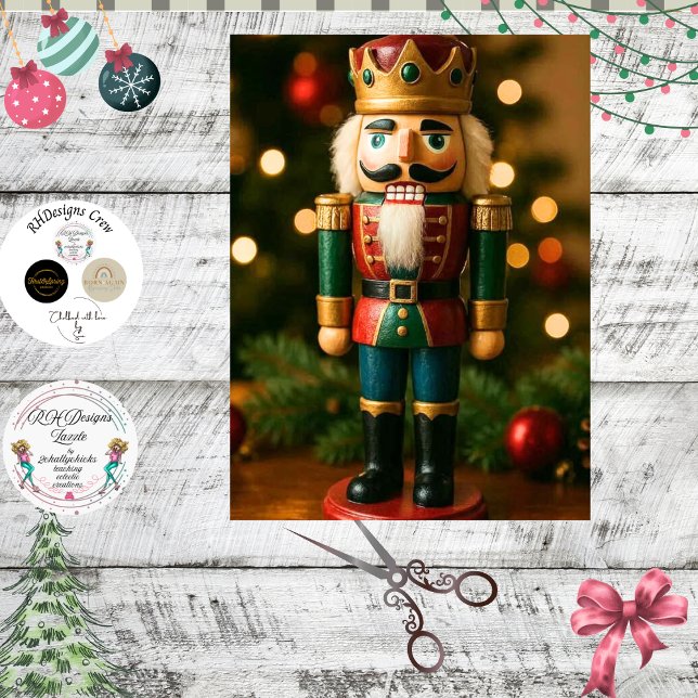 Papel De Seda Decoupage Tradicional Soldado de Natal  (Criador carregado)