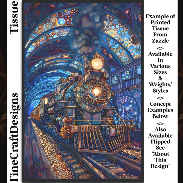 Papel De Seda Decoupage Trem Magical Steampunk Falso Mosaico 065 (Criador carregado)