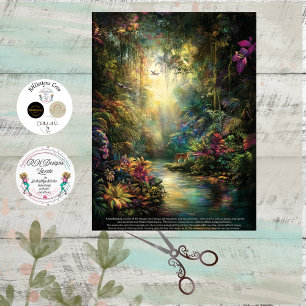 Papel De Seda Decoupage Tropical Havaí Floresta Tropical Selva