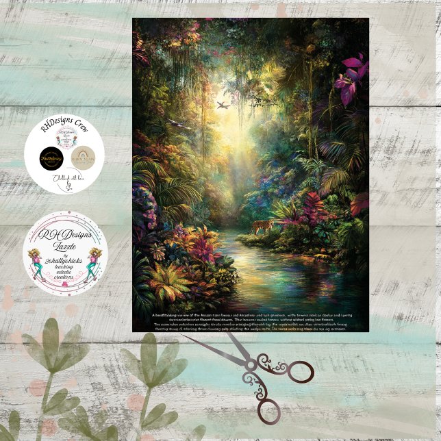 Papel De Seda Decoupage Tropical Hawaii Rainforest Jungle  (Criador carregado)