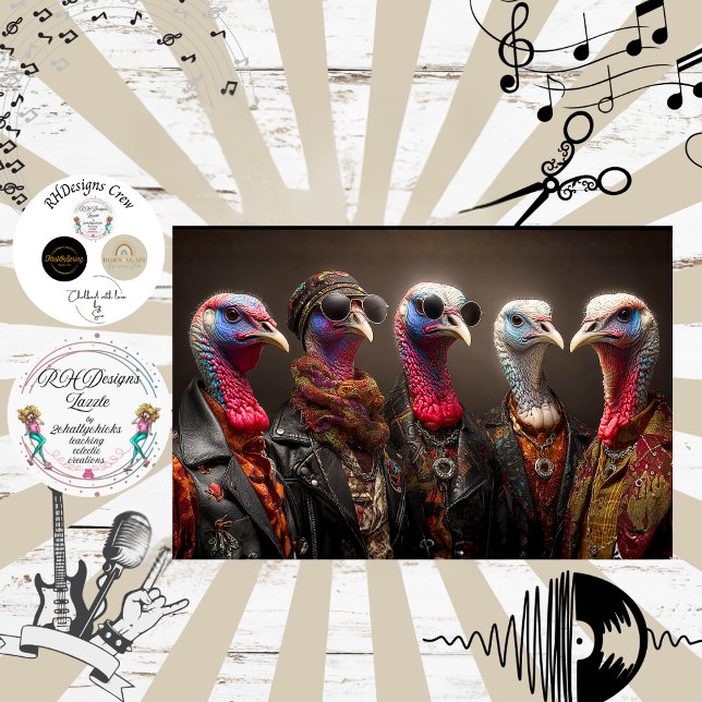 Papel De Seda Decoupage Turkey Strut Fur Feather Funk Band (Criador carregado)