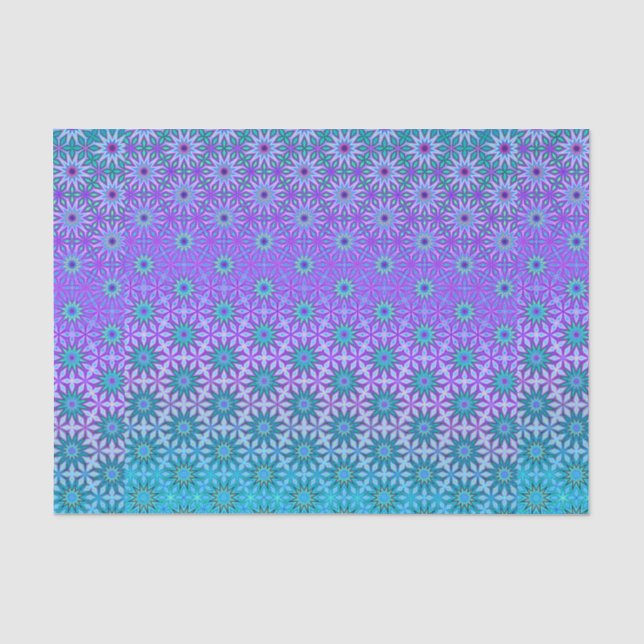 Papel De Seda Decoupage Turquesa Iridescente & Roxo (Frente )