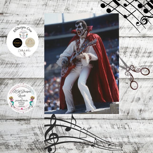 Papel De Seda Decoupage Vampiro Rockstar com Estilo Gótico (Criador carregado)