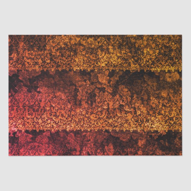 Papel De Seda Decoupage Vermelha do Lace Gótico (Frente )