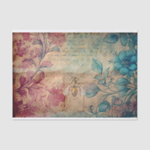 Papel De Seda Decoupage Vintage Francês Honeybee Watercolor
