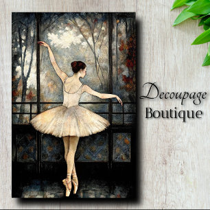 Papel De Seda Decoupage Vintage Luz de Janela Bailarina Dançante