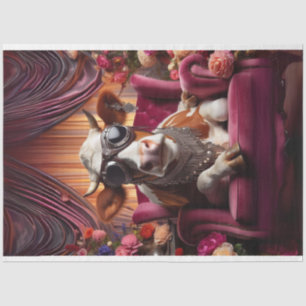 Papel De Seda Decoupage Vintage Wester Vestida Vaca Eliza