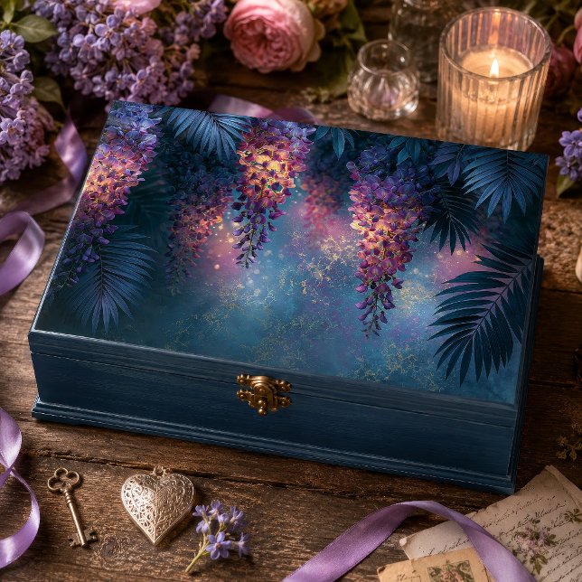 Papel De Seda Decoupage Violeta de Palma Azul Ciano (Criador carregado)