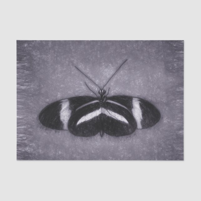 Papel De Seda Decoupage Vitoriana da Borboleta Preta (Frente )