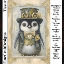 Decoupage Vitoriana Steampunk Baby Penguin DL3R