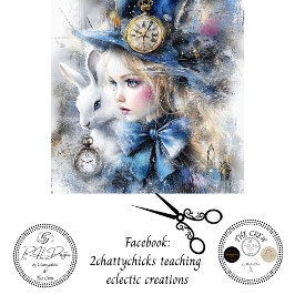 Papel De Seda Decoupage Whimsical Alice Adventure & Rabbit 