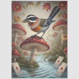 Papel De Seda Decoupage Whimsical Bird Seidenpapier