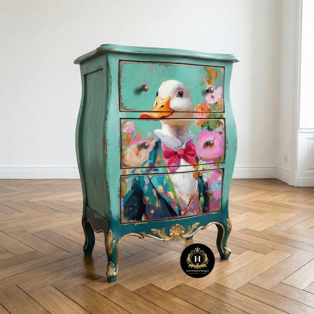 Papel De Seda Decoupage Whimsical Dapper Duck Elegante (Criador carregado)