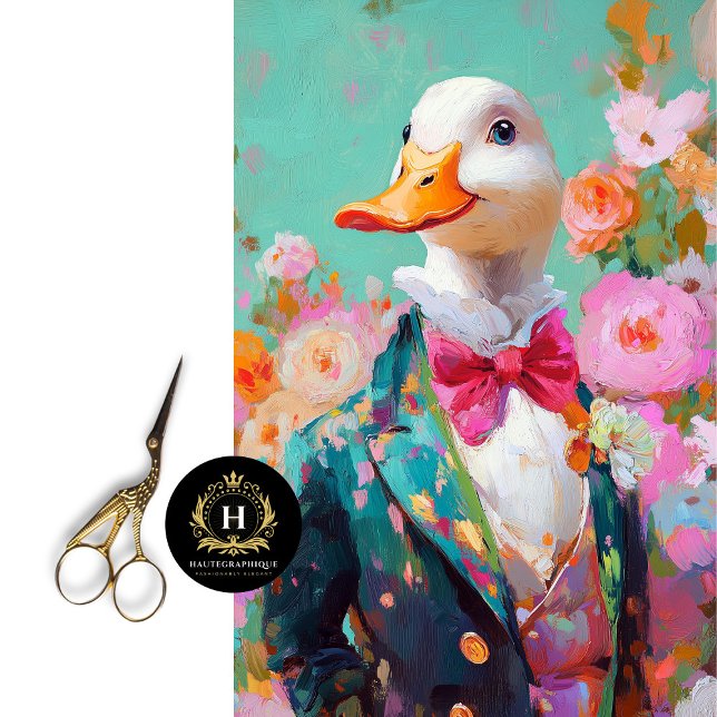 Papel De Seda Decoupage Whimsical Dapper Duck Elegante (Criador carregado)