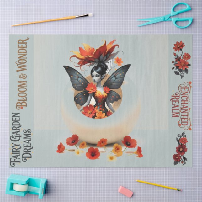 Papel De Seda Decoupage Whimsical Flower Fairy  (Arte )