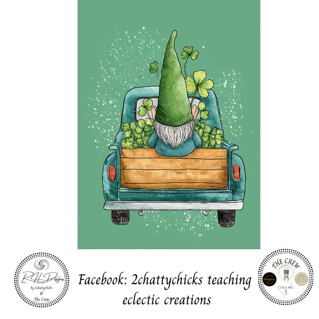 Papel De Seda Decoupage Whimsical St. Patrick's Day Gnome  (Criador carregado)