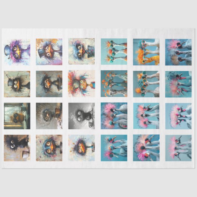 Papel De Seda Decoupage Whimsical Wackadoodle Character Club 1 (Frente )