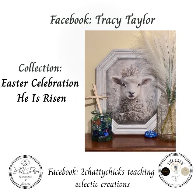 Papel De Seda Decoupage White Lamb Easter Sunday Ornate Crown (Criador carregado)