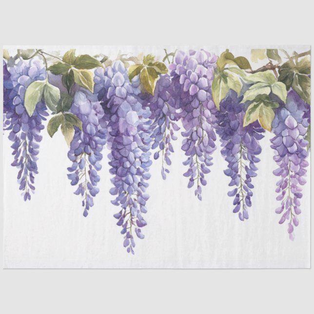 Papel De Seda Decoupage Wisteria de Aquarela (Frente )