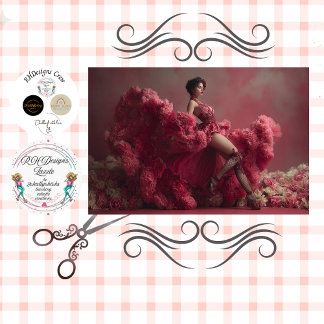 Papel De Seda Decoupage Woman Floral Fantasy Corset Valentine